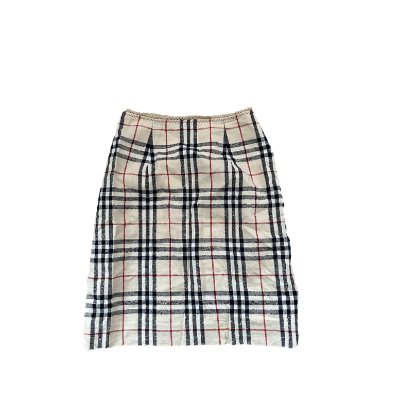 Vintage Classic Burberry Plaid Midi Skirt