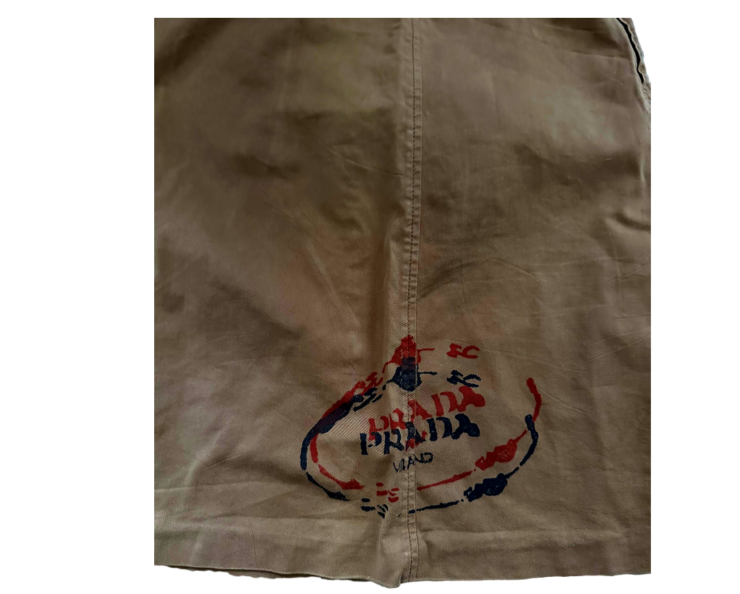 Vintage Prada Brown Logo Mini Skirt