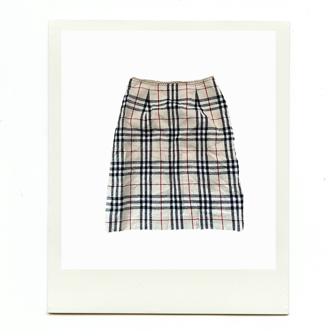 Vintage Classic Burberry Plaid Midi Skirt