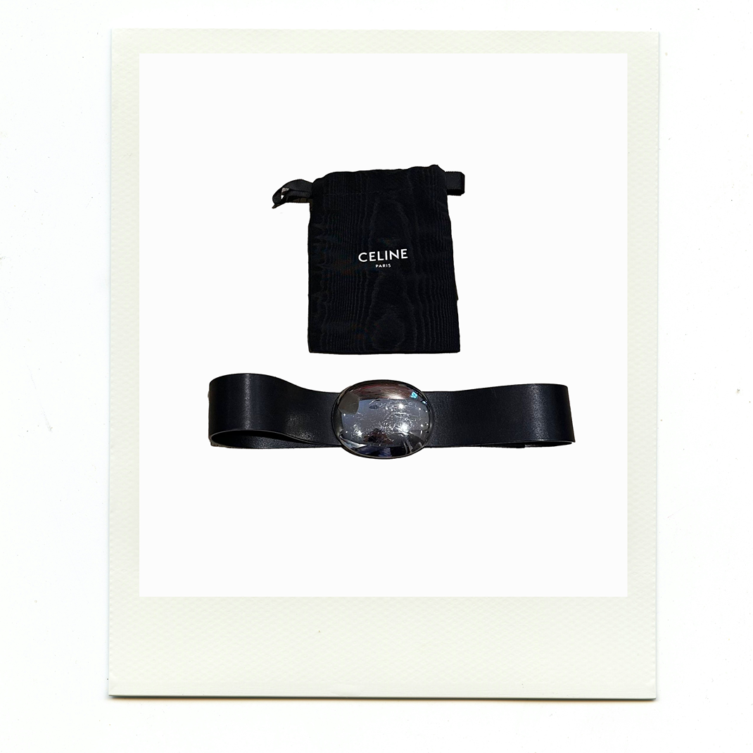 Celine 2013 Runway Silver Disc Thick Belt with Dust Bag