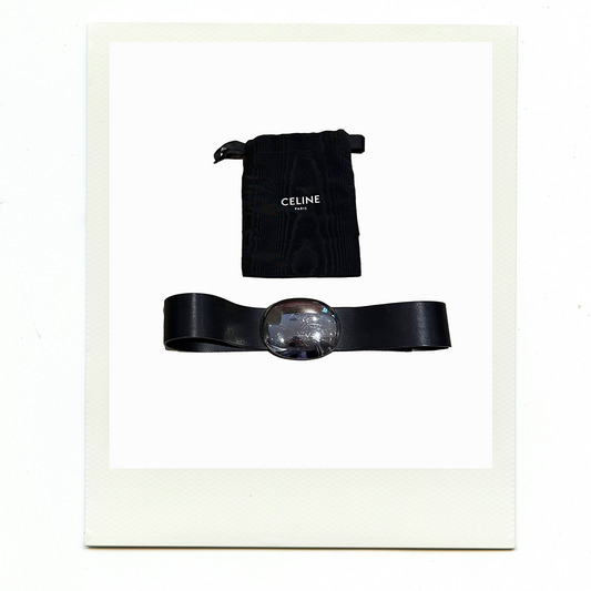 Celine 2013 Runway Silver Disc Thick Belt with Dust Bag