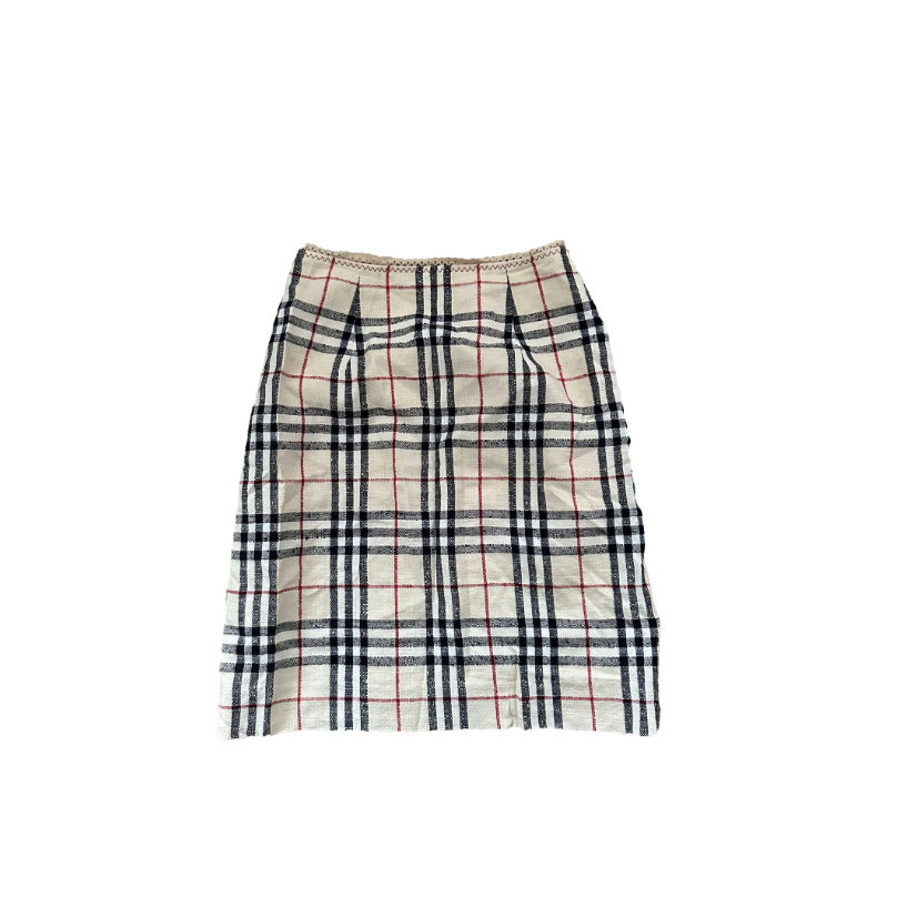 Vintage Classic Burberry Plaid Midi Skirt