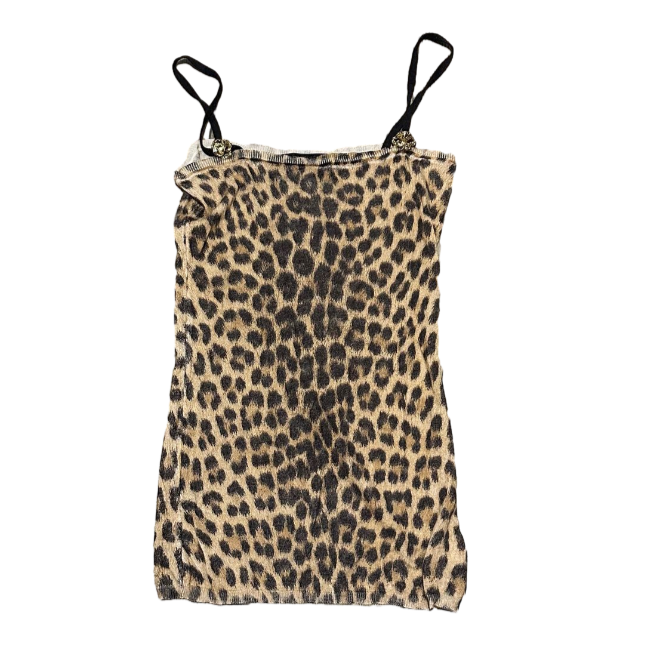 Roberto Cavalli Cashmere Leopard Print Cami Tank Top