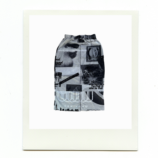 Y2K Inspired Danielle Guizio Newspaper Mesh Midi Skirt