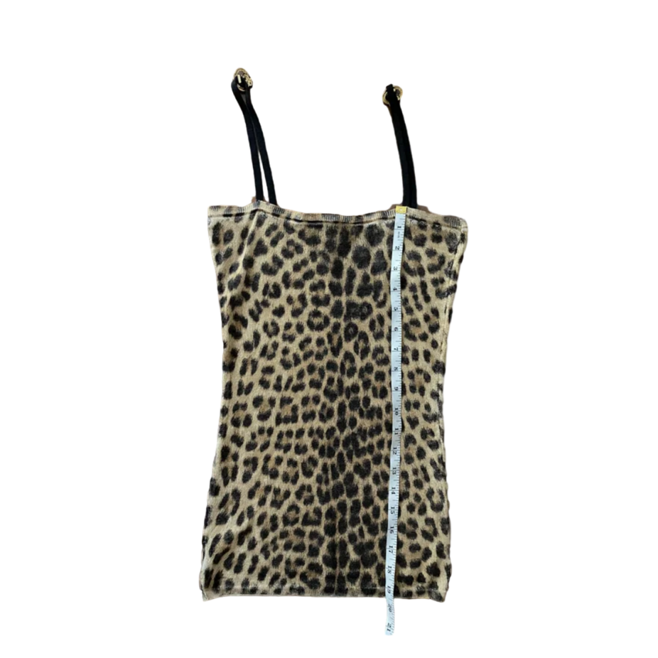 Roberto Cavalli Cashmere Leopard Print Cami Tank Top