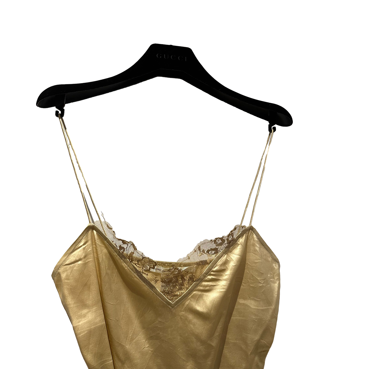 Diane von Furstenberg Gold 100% Silk Lace Cami Tank Top