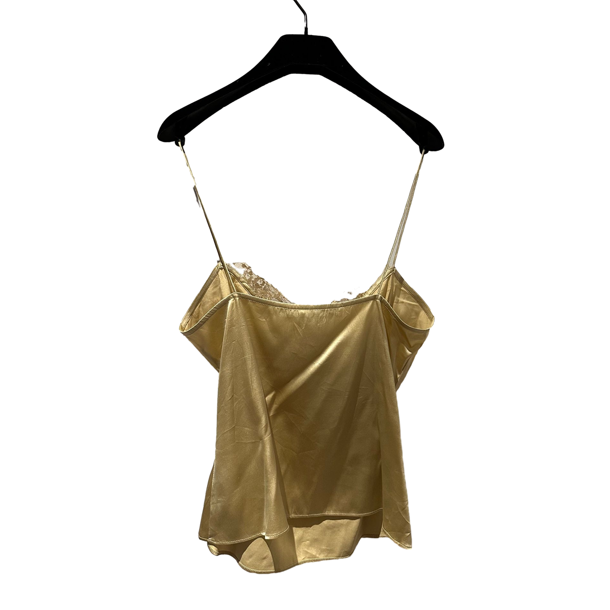 Diane von Furstenberg Gold 100% Silk Lace Cami Tank Top