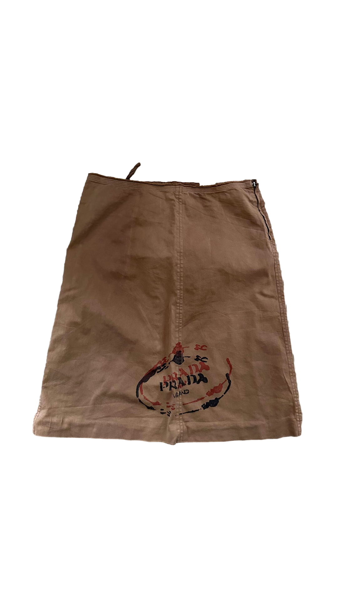 Vintage Prada Brown Logo Mini Skirt